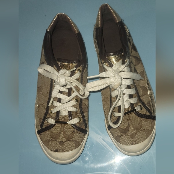 🎈 Coach Leather & Canvas monogram tennis - Picture 4 of 5